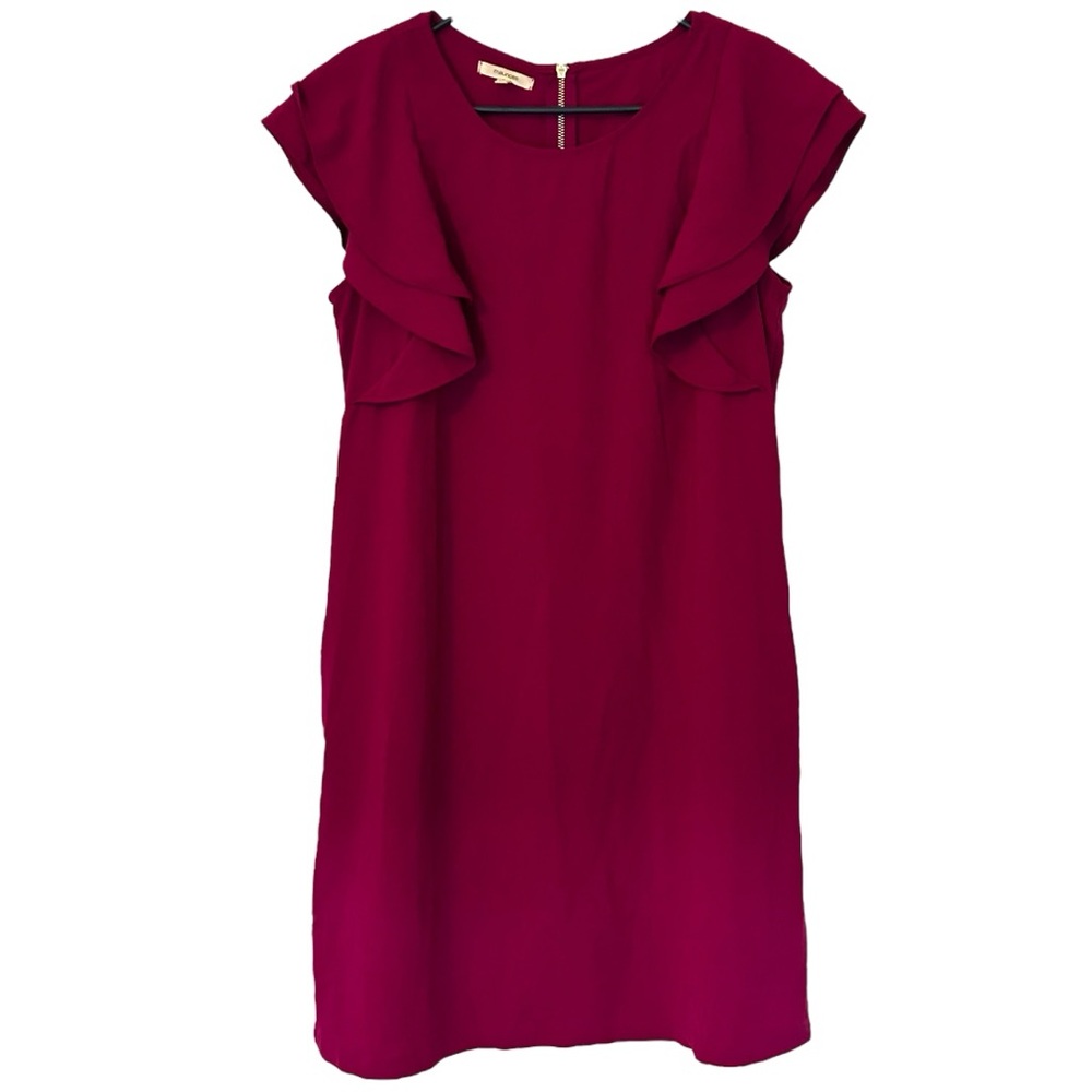 Maurices Women’s Magenta Ruffle Sleeve Shift‎ Dress  Sz M